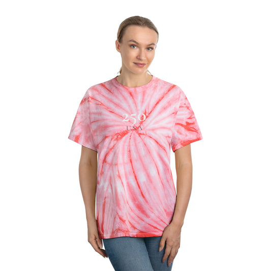 250th Anniversary Turquoise Spiral Tie-Dye Tee — 4th of July Celebration