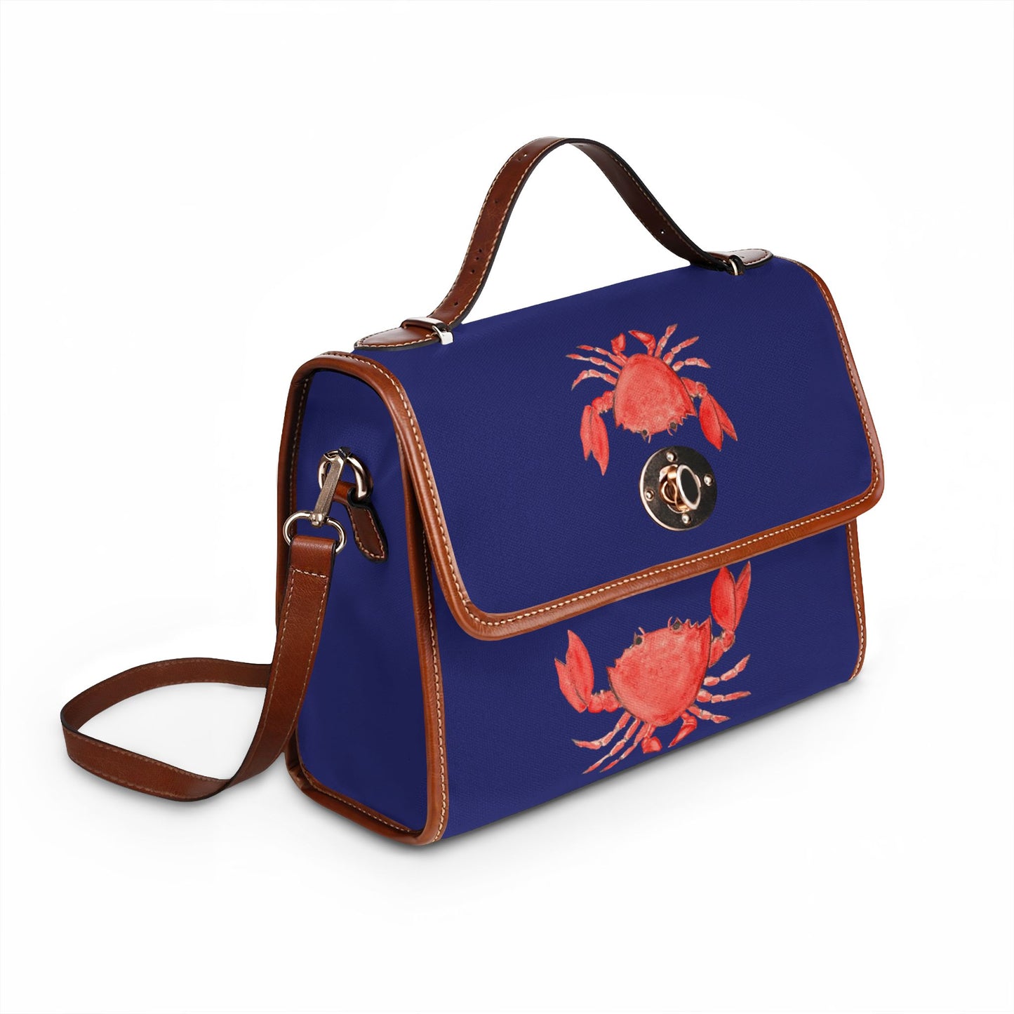 Cute Crabby Red Watercolor Crab Canvas Bag