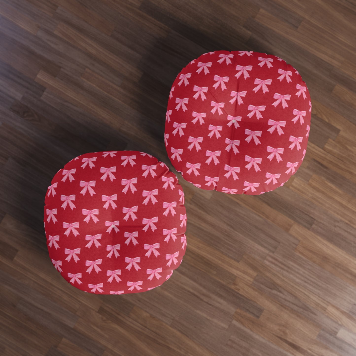 Pink Bow Floor Pillow — Red