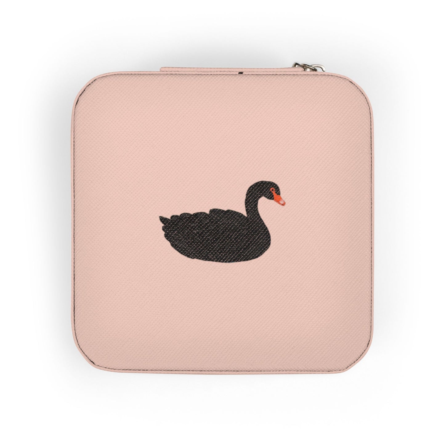 Compact Black Swan Jewelry Travel Case — Ring & Earring Organizer