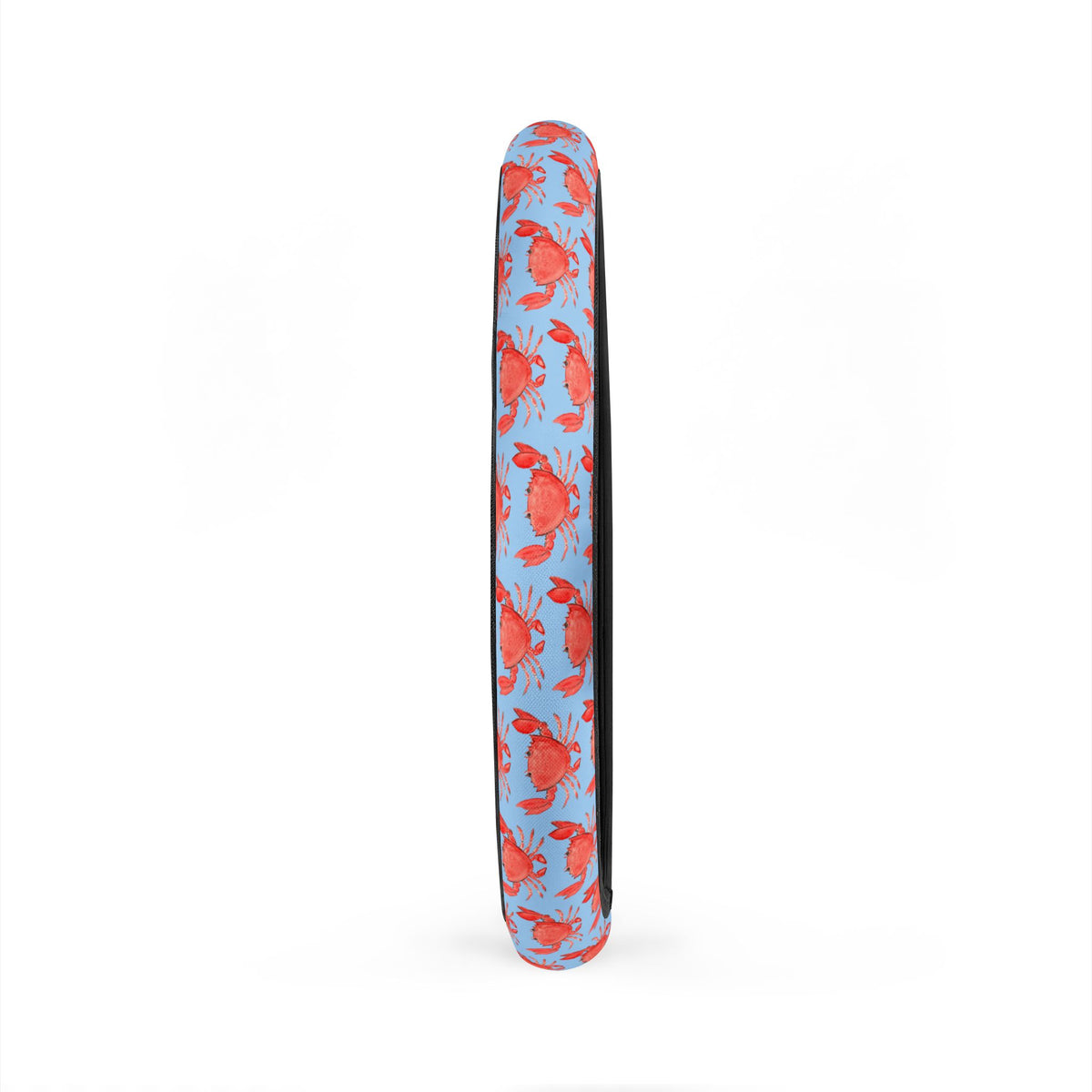 Red Crab Pattern on Sky Blue, Coastal Car Steering Wheel Cover