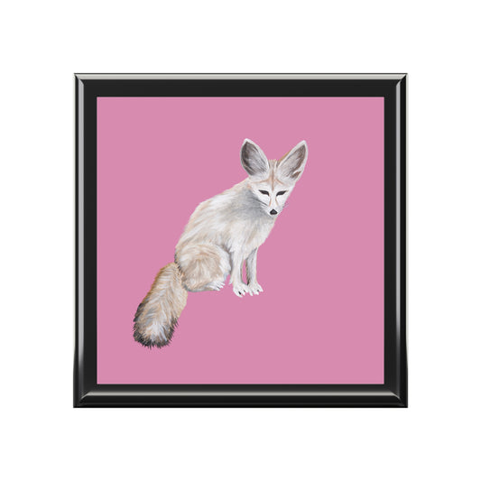 The Fox at the Zoo Fennec Fox Jewelry Box — Pink