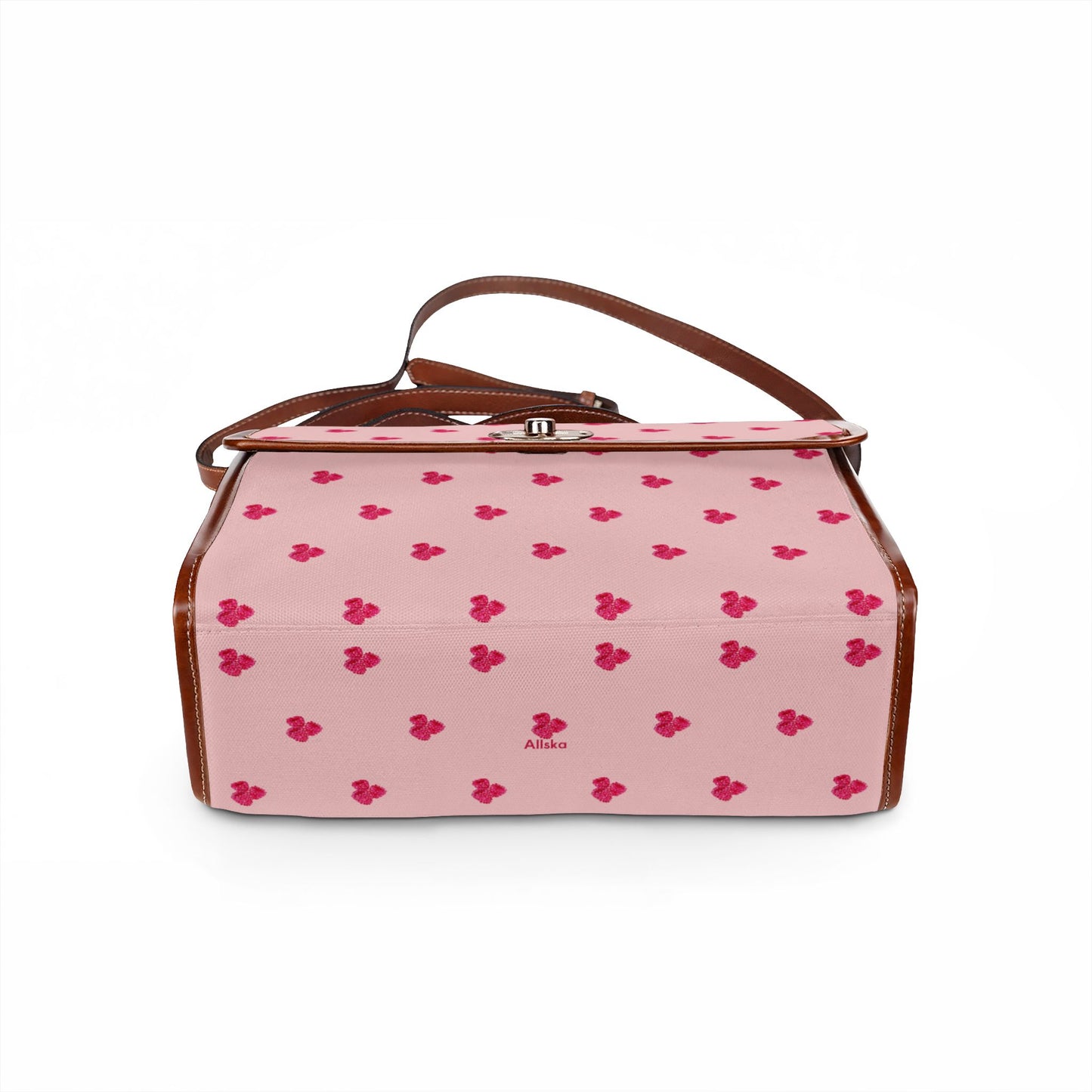Raspberry Pattern Canvas Tote — Waterproof Fruit Print Bag
