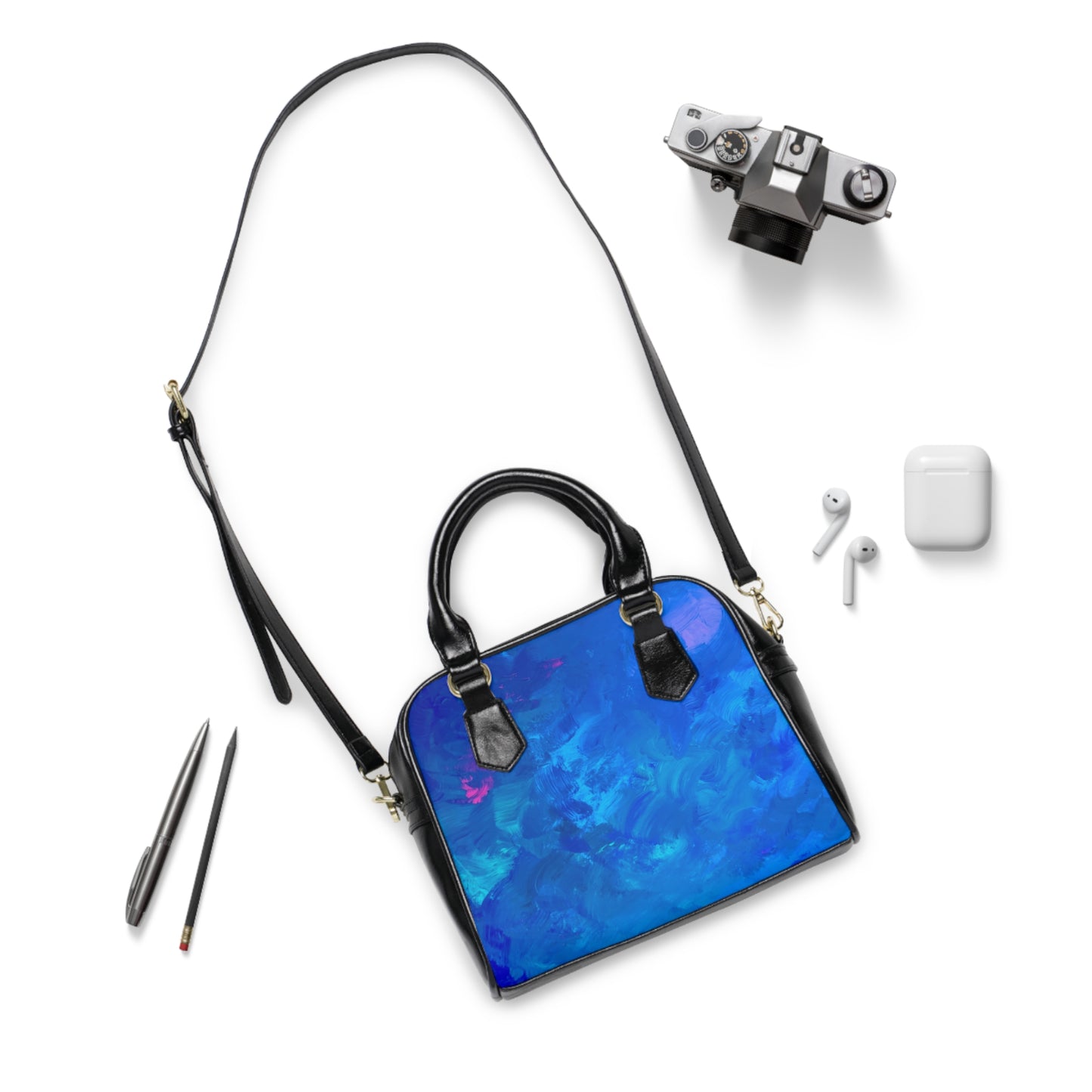 Vibrant Wish Print PU Leather Shoulder Handbag