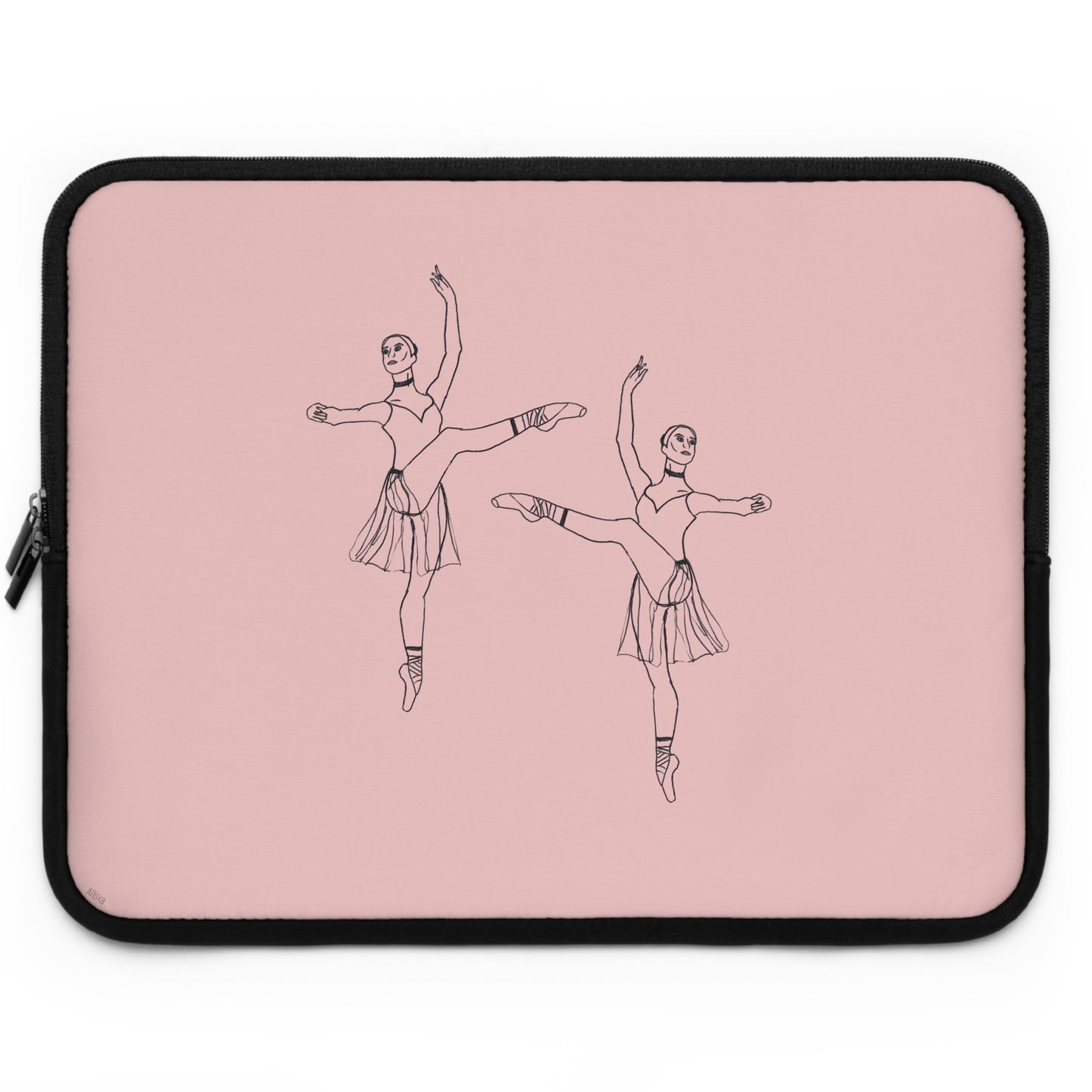 Ballet Dancer Laptop Sleeve — Minimalist Pointe Silhouette Neoprene Sleeve