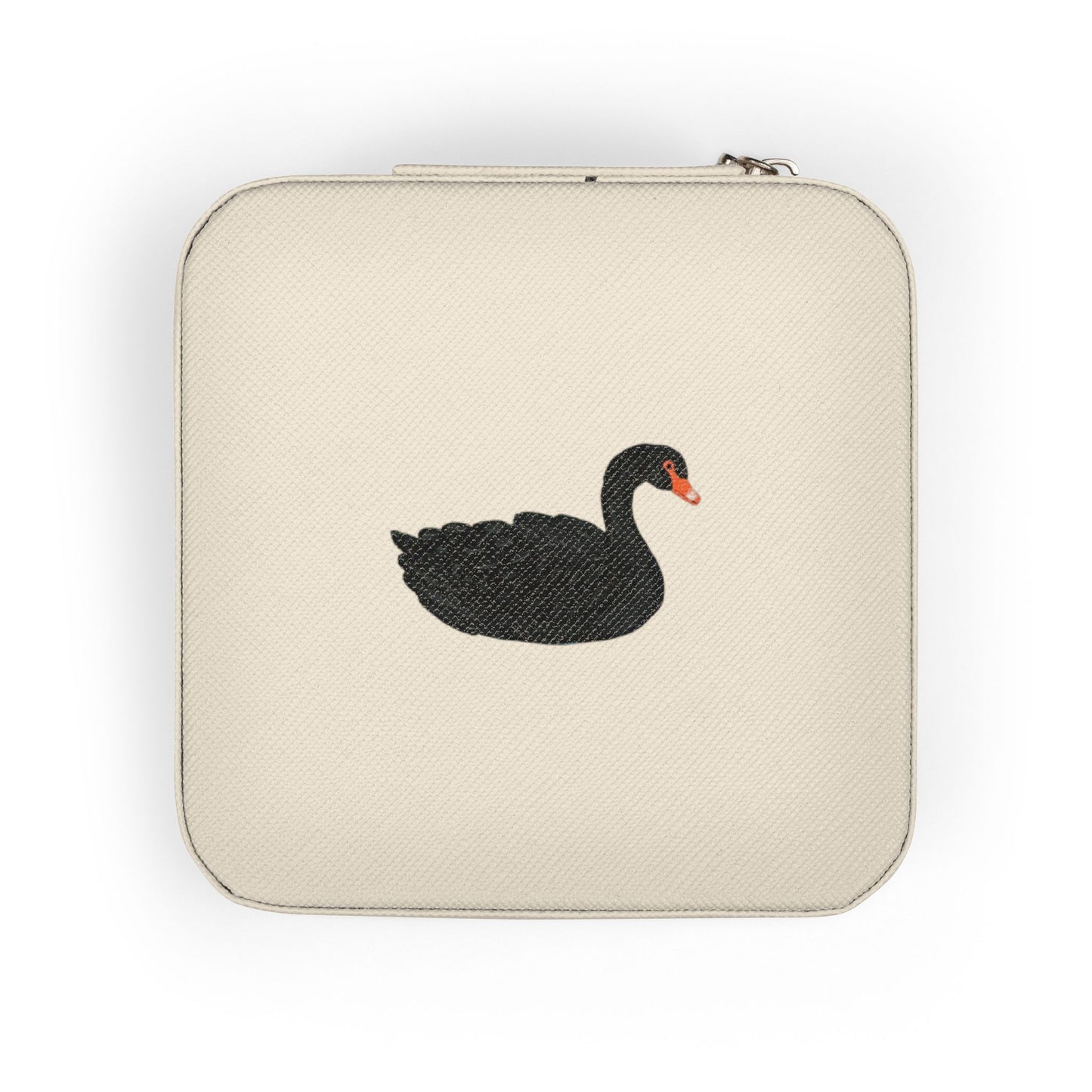 Compact Black Swan Jewelry Travel Case — Ring & Earring Organizer