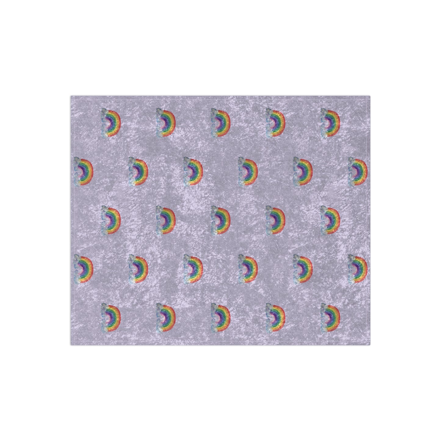 Crushed Velvet Blanket — Lavender Rainbow Pattern Plush Throw