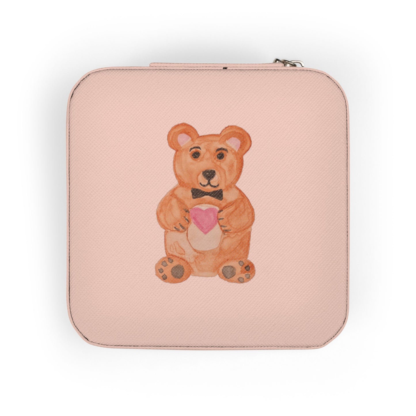 Teddy Bear with Heart Jewelry Travel Case