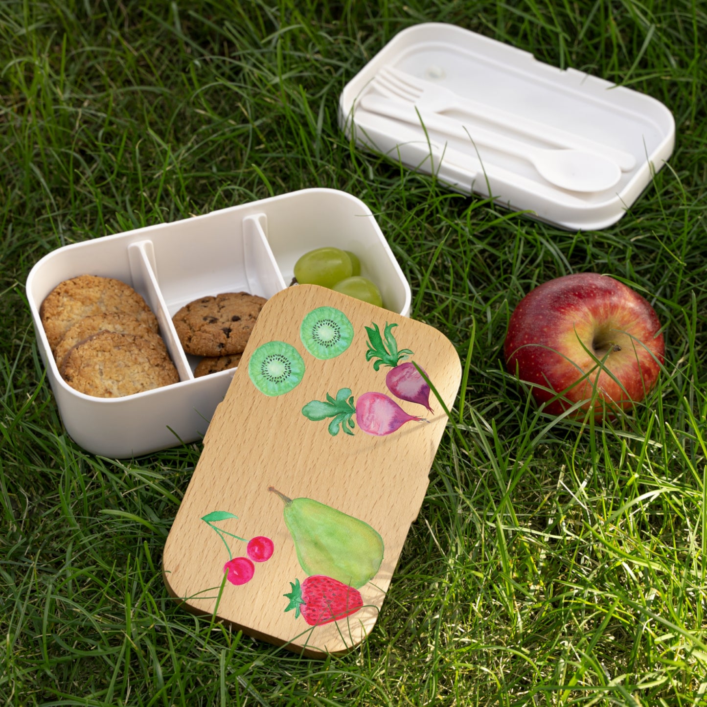 Watercolor Fruit Illustration Bento Lunch Box