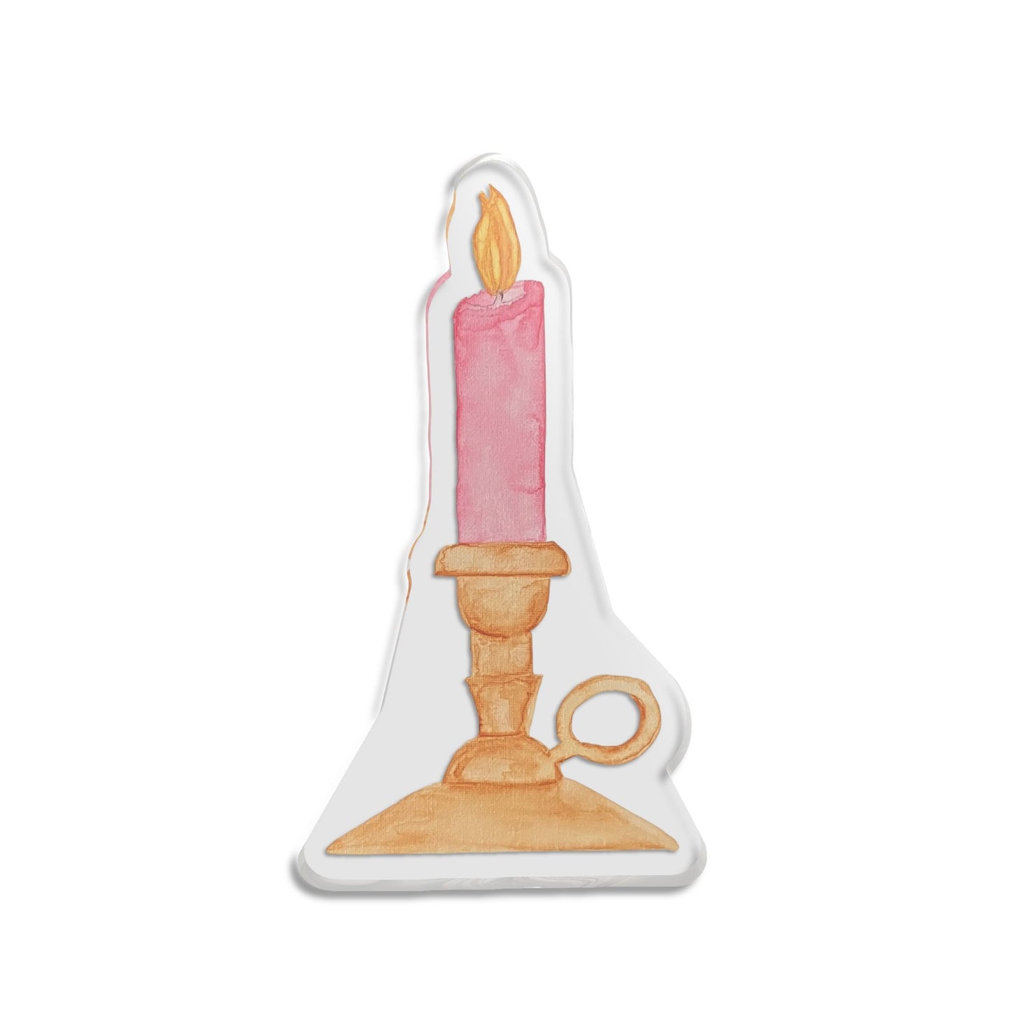 Pink Vintage Candleholder Illustration Acrylic Statue