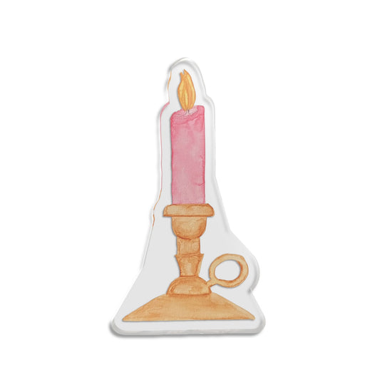 Pink Vintage Candleholder Illustration Acrylic Statue