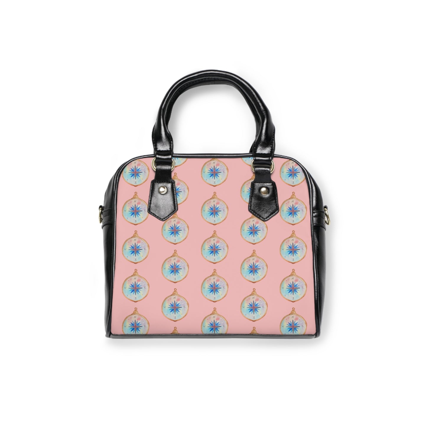 Watercolor Compass Shoulder Handbag — Travel the World