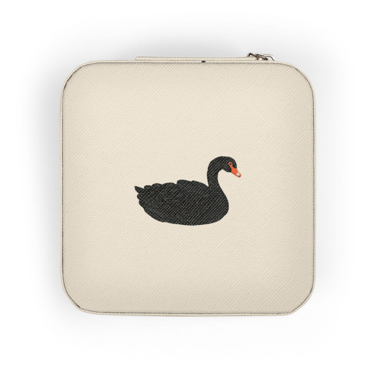 Compact Black Swan Jewelry Travel Case — Ring & Earring Organizer