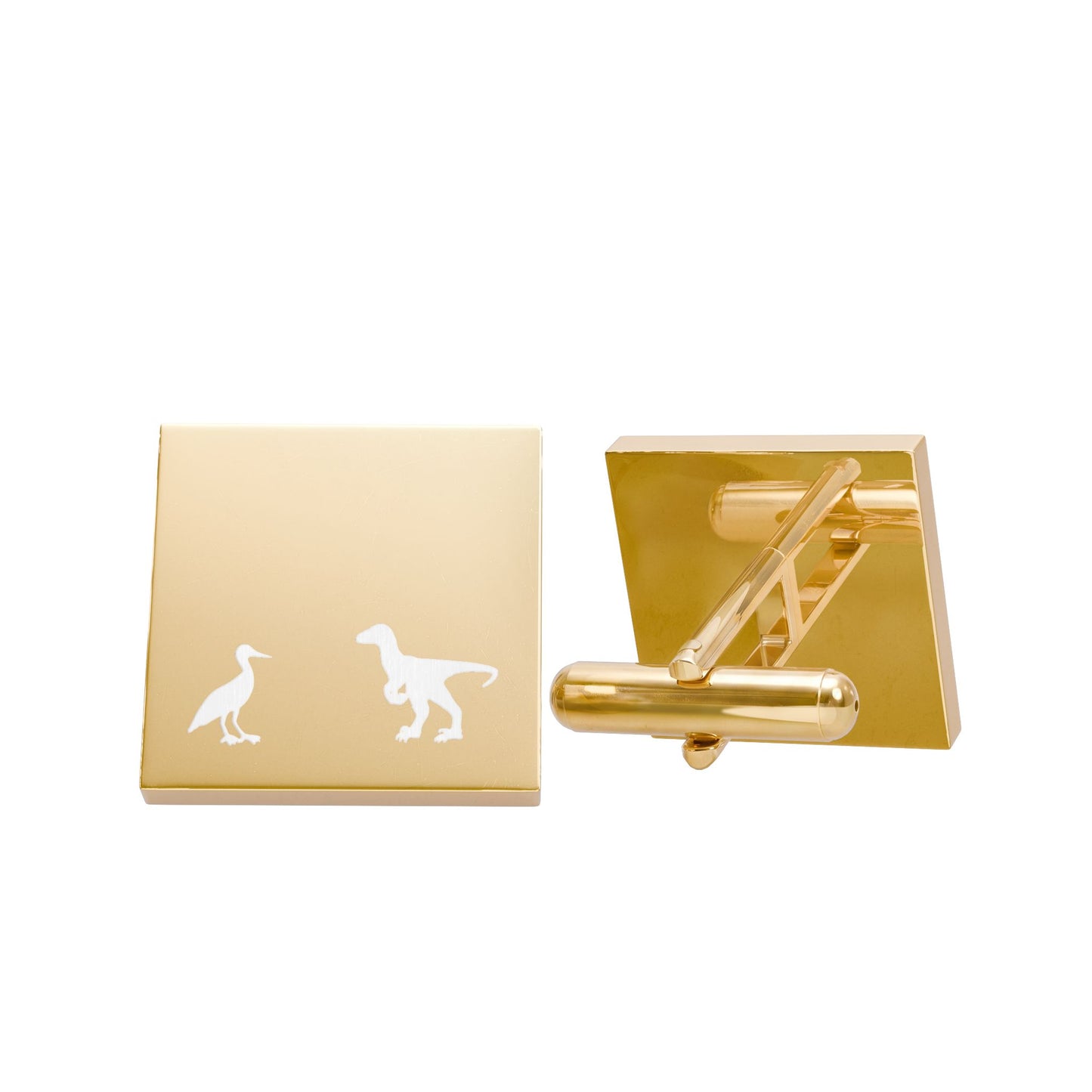 Square Cufflinks Bird and Raptor Silhouette Men's Formal Accessory