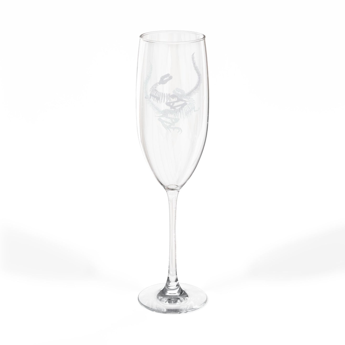 Engraved Dinosaur Fossil Wedding Champagne Flute