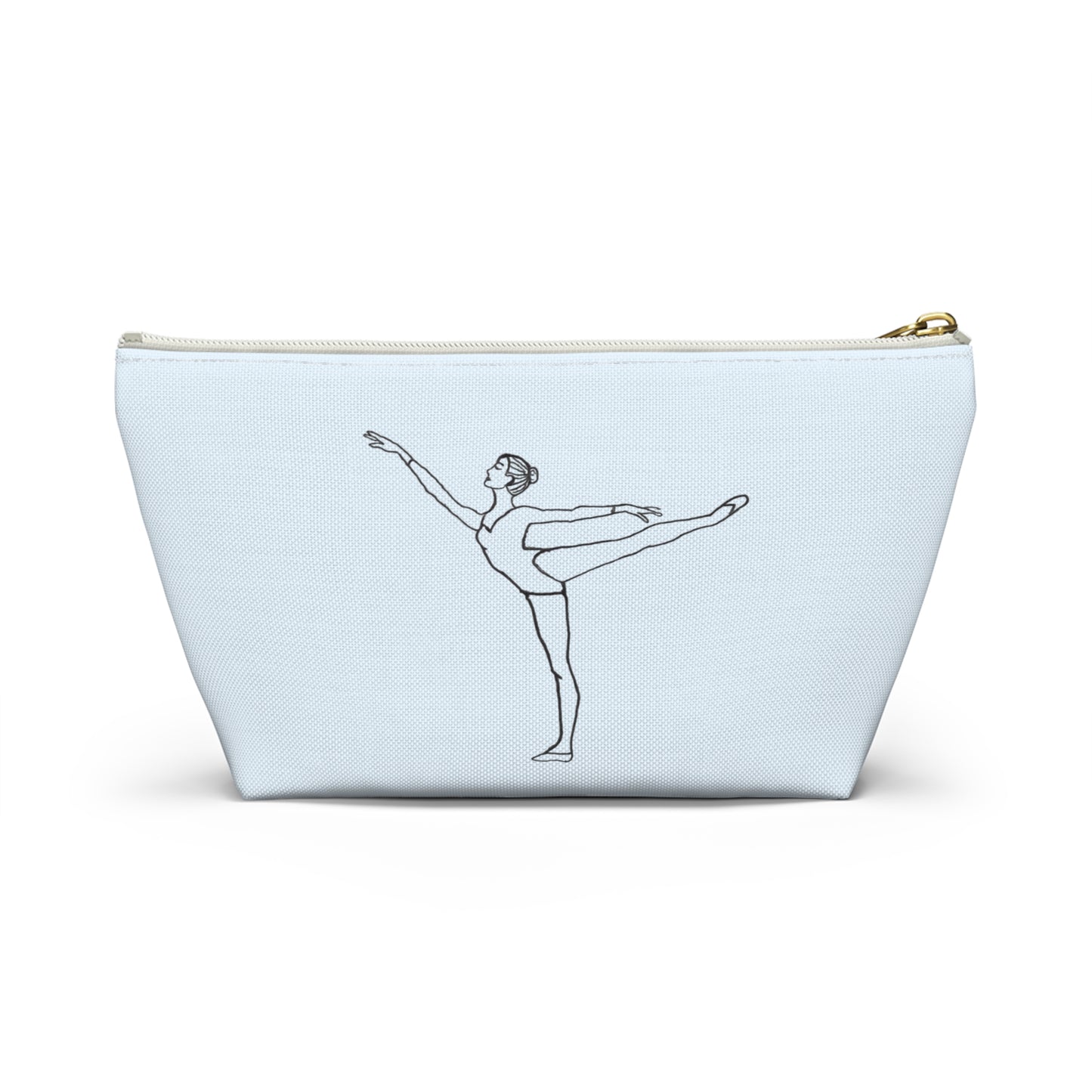 Ballet Dancer Arabesque Accessory Pouch — Pink/Blue T-Bottom Makeup Bag