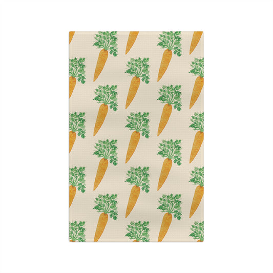 Carrot Cream Microfiber Cottage-core Tea Towel
