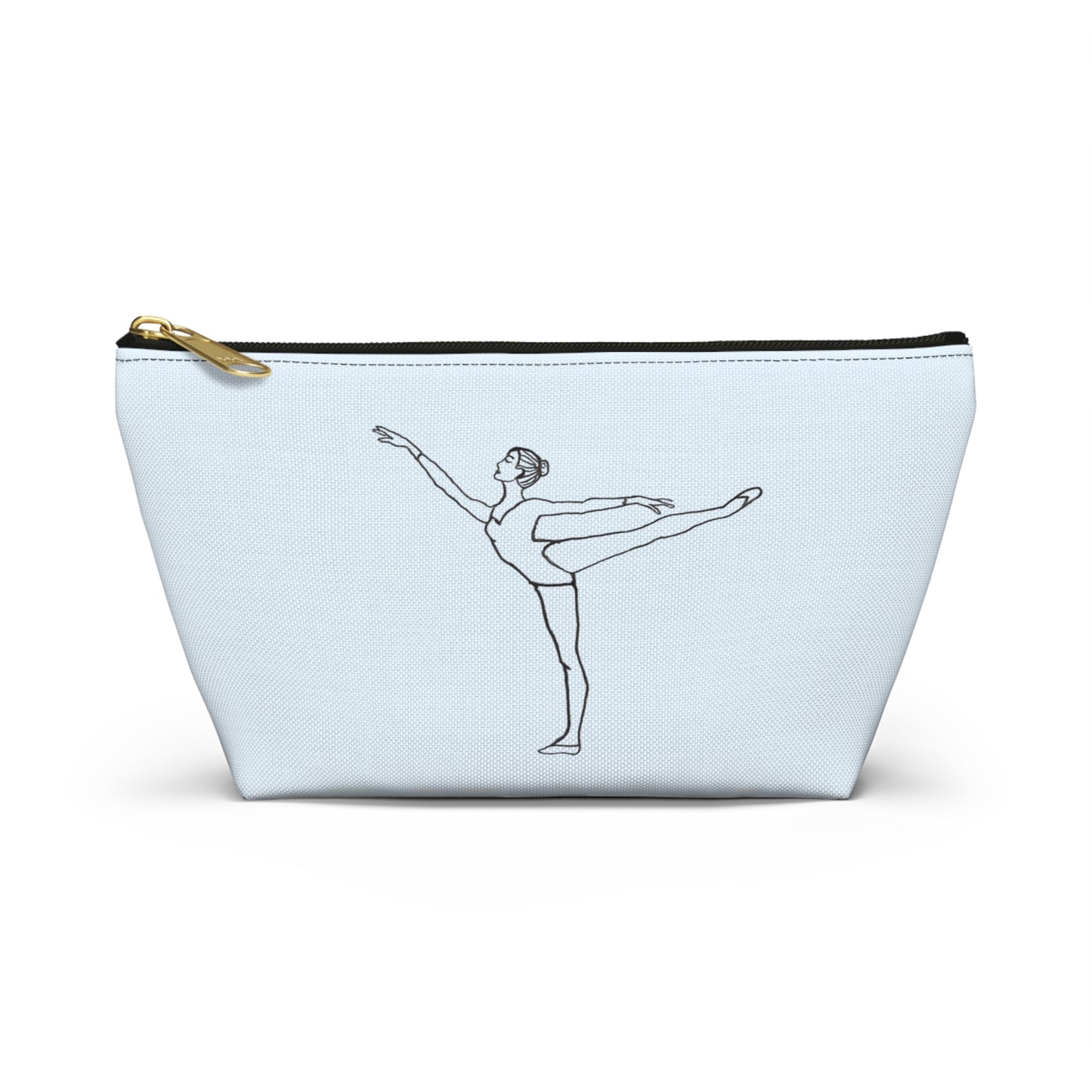 Ballet Dancer Arabesque Accessory Pouch — Pink/Blue T-Bottom Makeup Bag