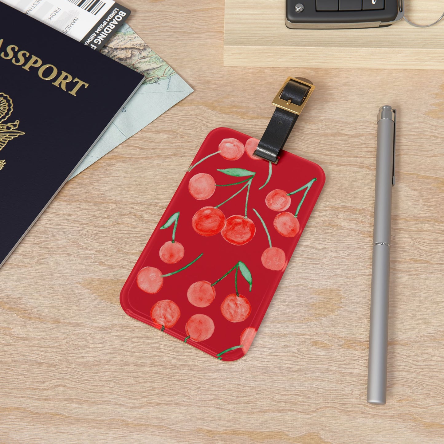Cherry Pattern Luggage Tag
