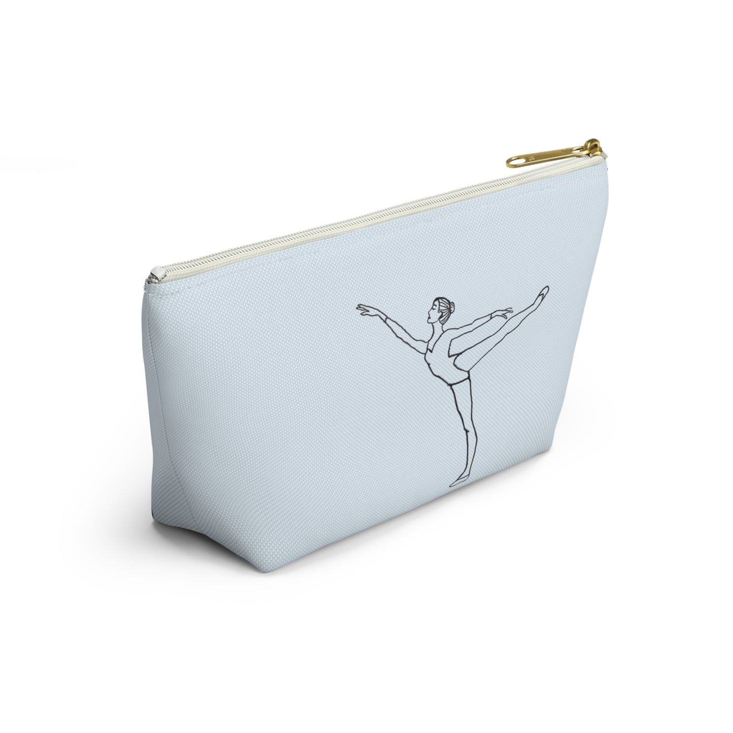Ballet Dancer Arabesque Accessory Pouch — Pink/Blue T-Bottom Makeup Bag