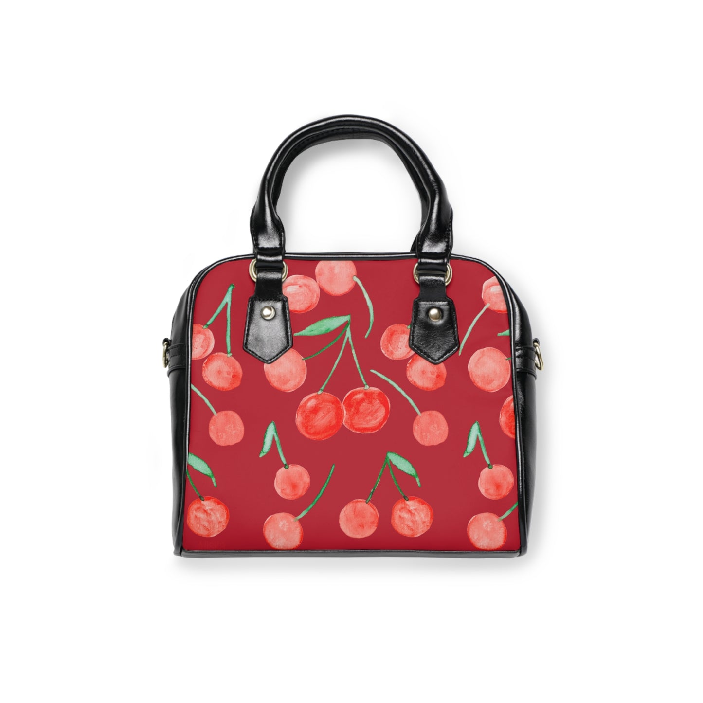 Cherry Pattern Shoulder Handbag | Red Cherry Print Bag