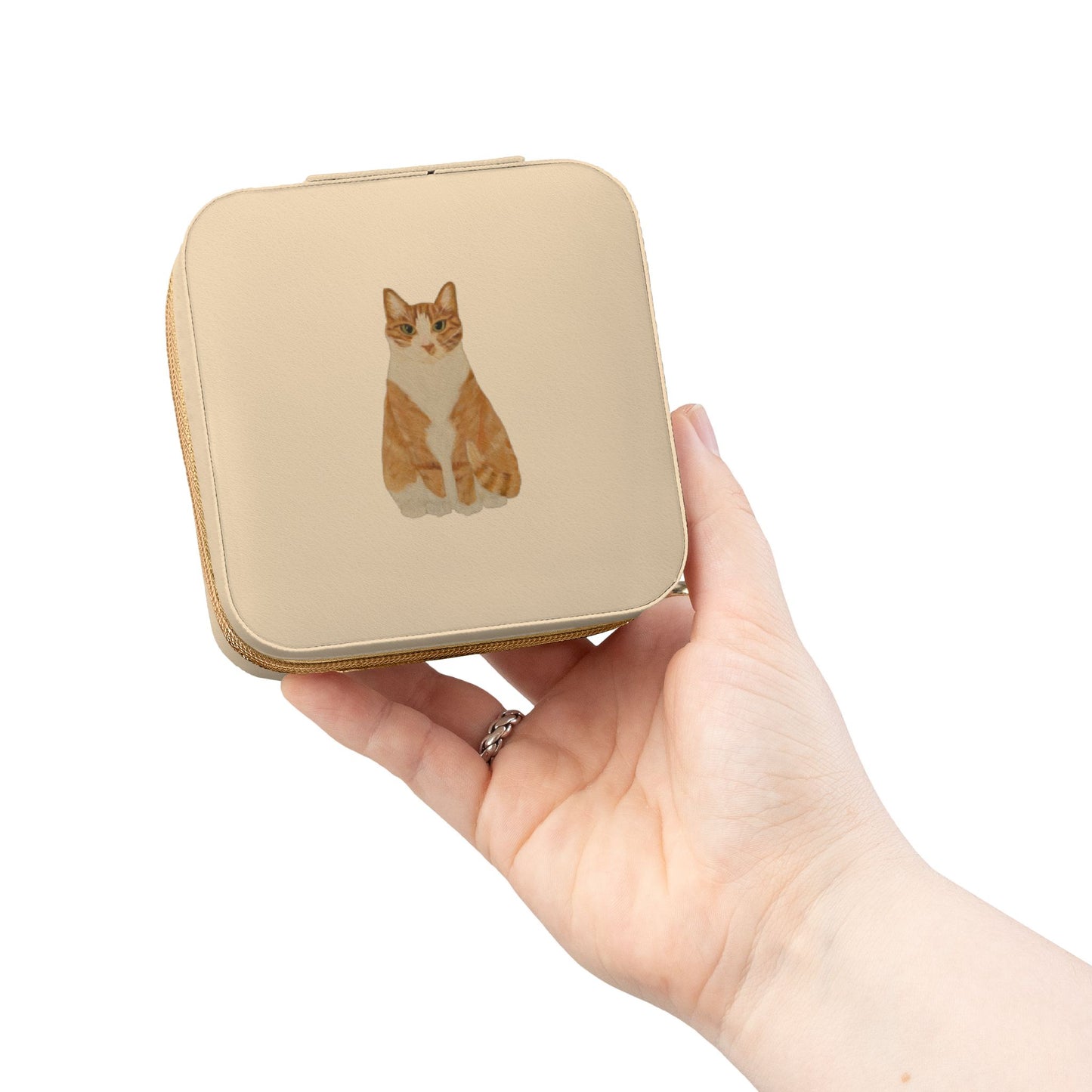 Orange Tabby Cat Jewelry Travel Case