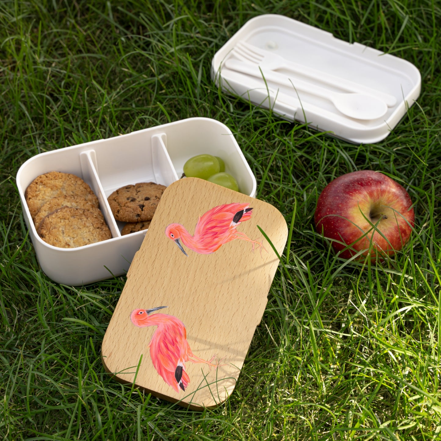Ibis Duo Bento Lunch Box — Tropical Wooden-Style Portable Lunchbox