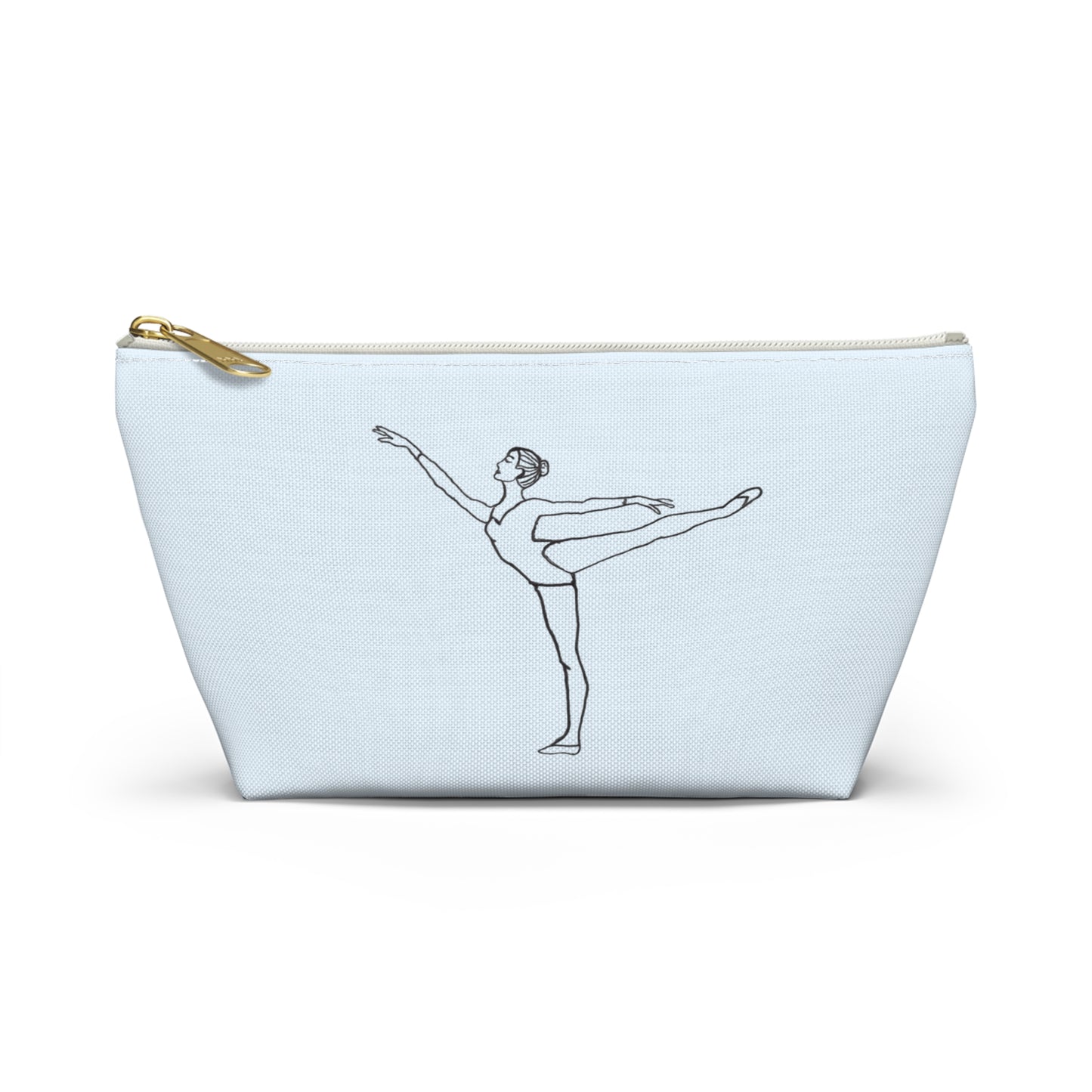 Ballet Dancer Arabesque Accessory Pouch — Pink/Blue T-Bottom Makeup Bag