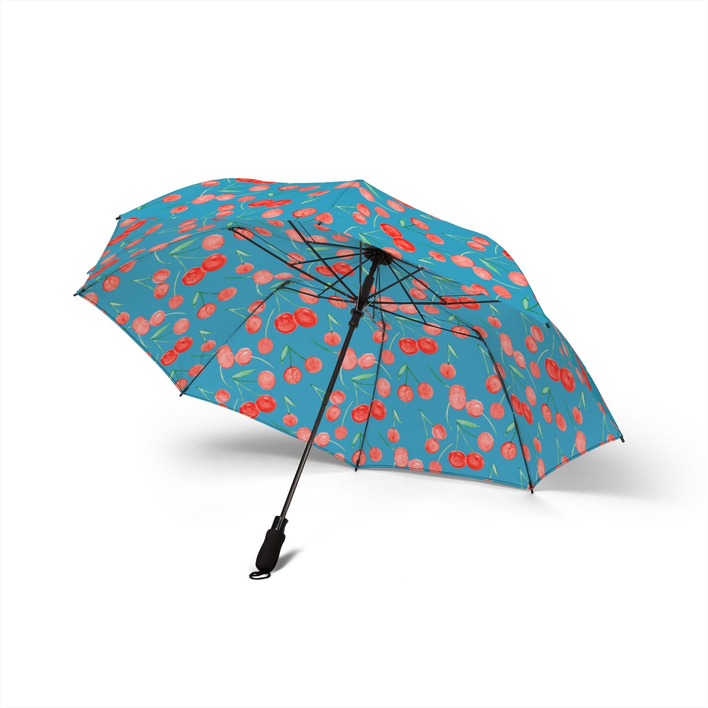 Cherry Pattern Turquoise Umbrella
