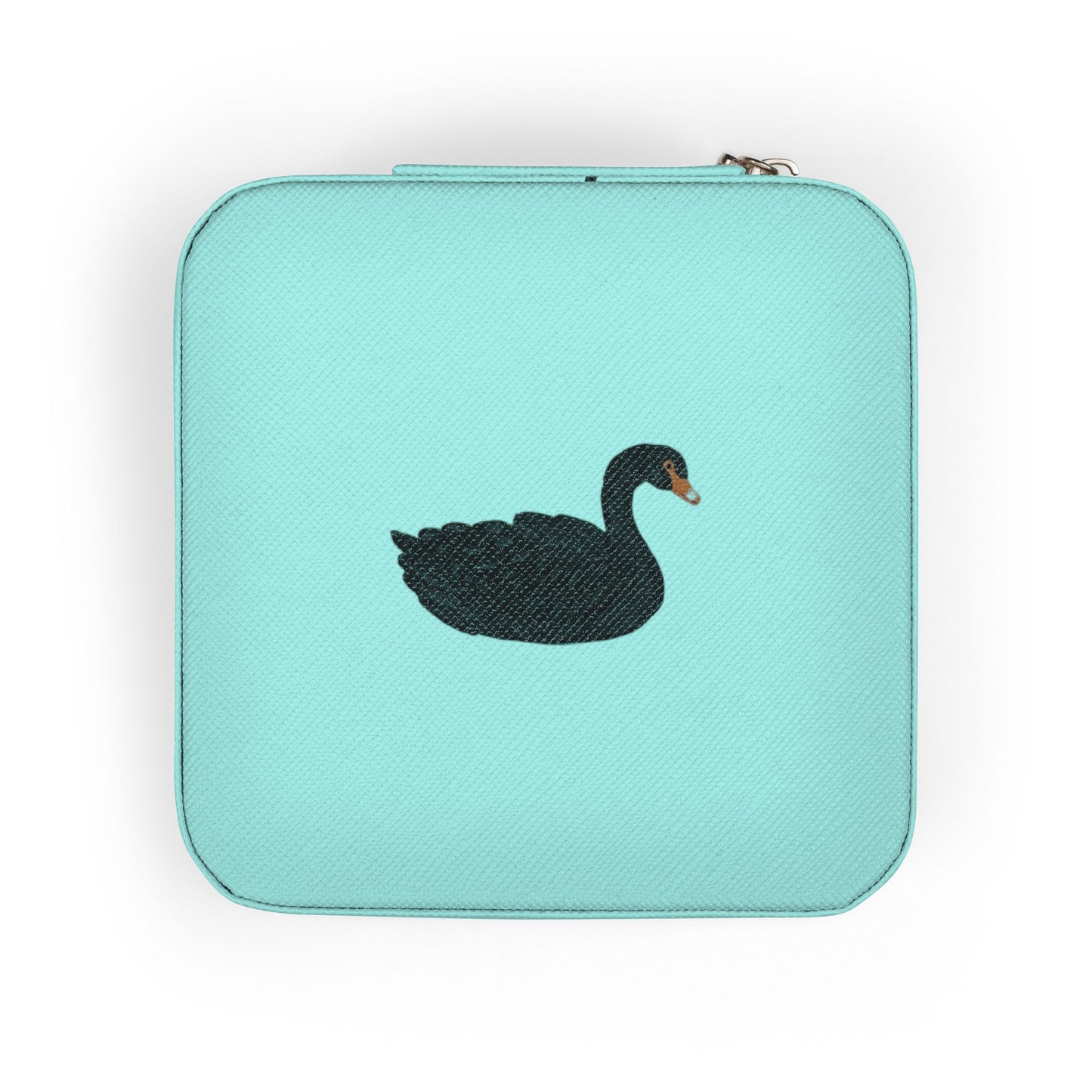 Compact Black Swan Jewelry Travel Case — Ring & Earring Organizer