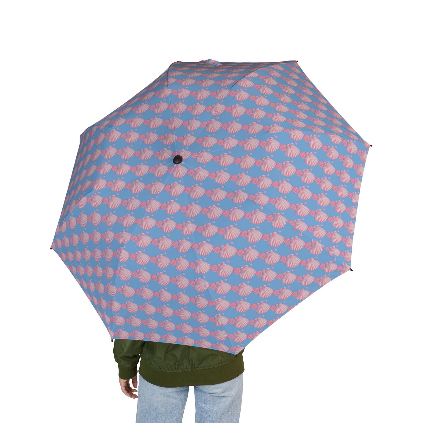Seashells and Pearls Blue Lilac Pink Umbrella
