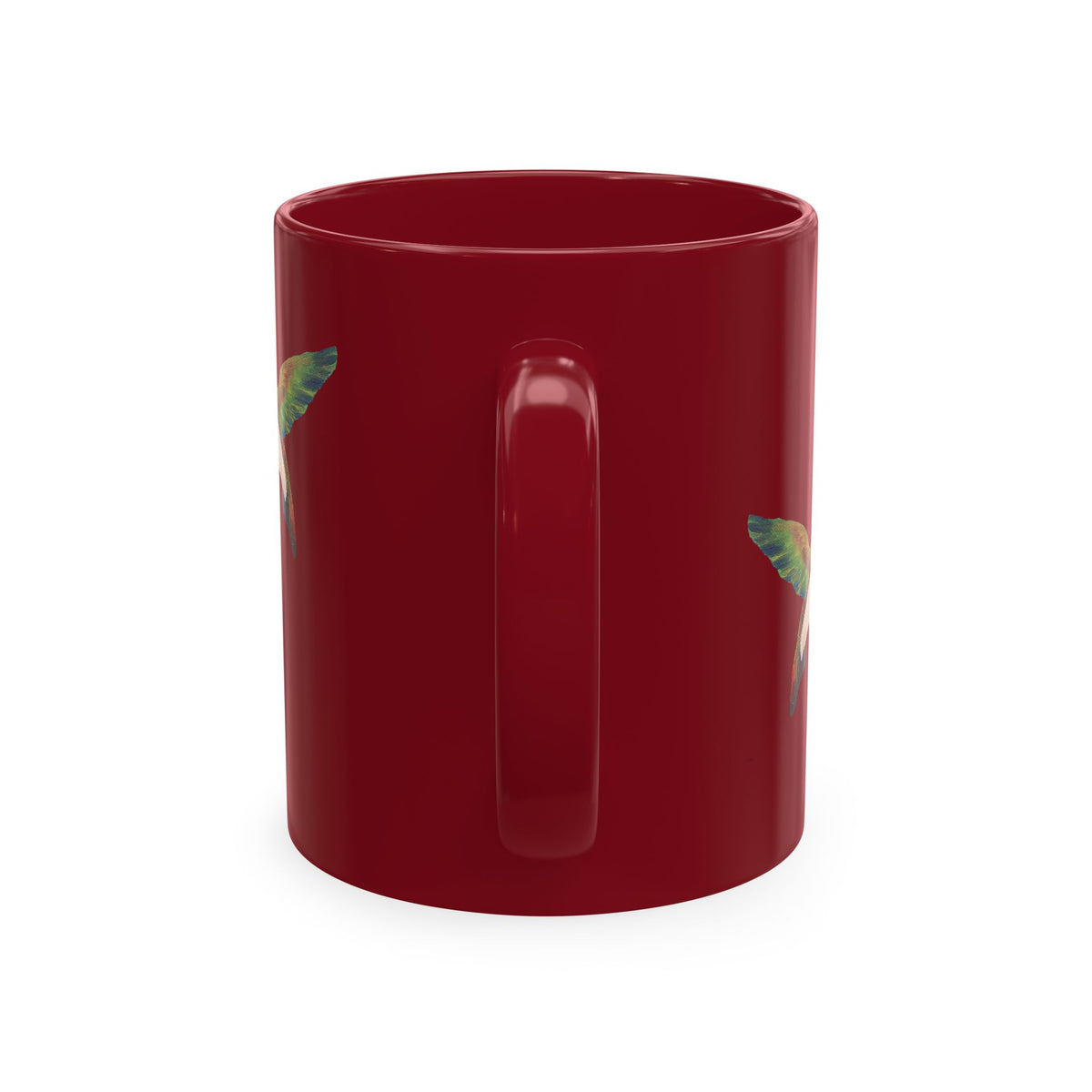 Hummingbird Pattern Ceramic Mug — Watercolor Nature Bird Coffee Cup