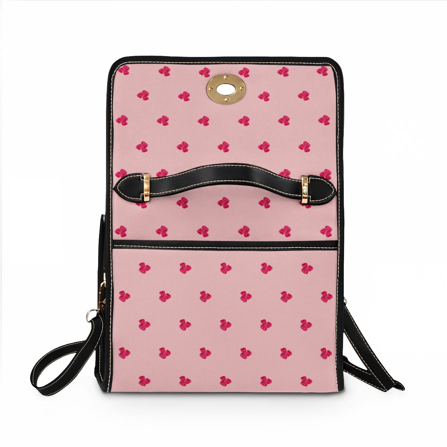 Raspberry Pattern Canvas Tote — Waterproof Fruit Print Bag