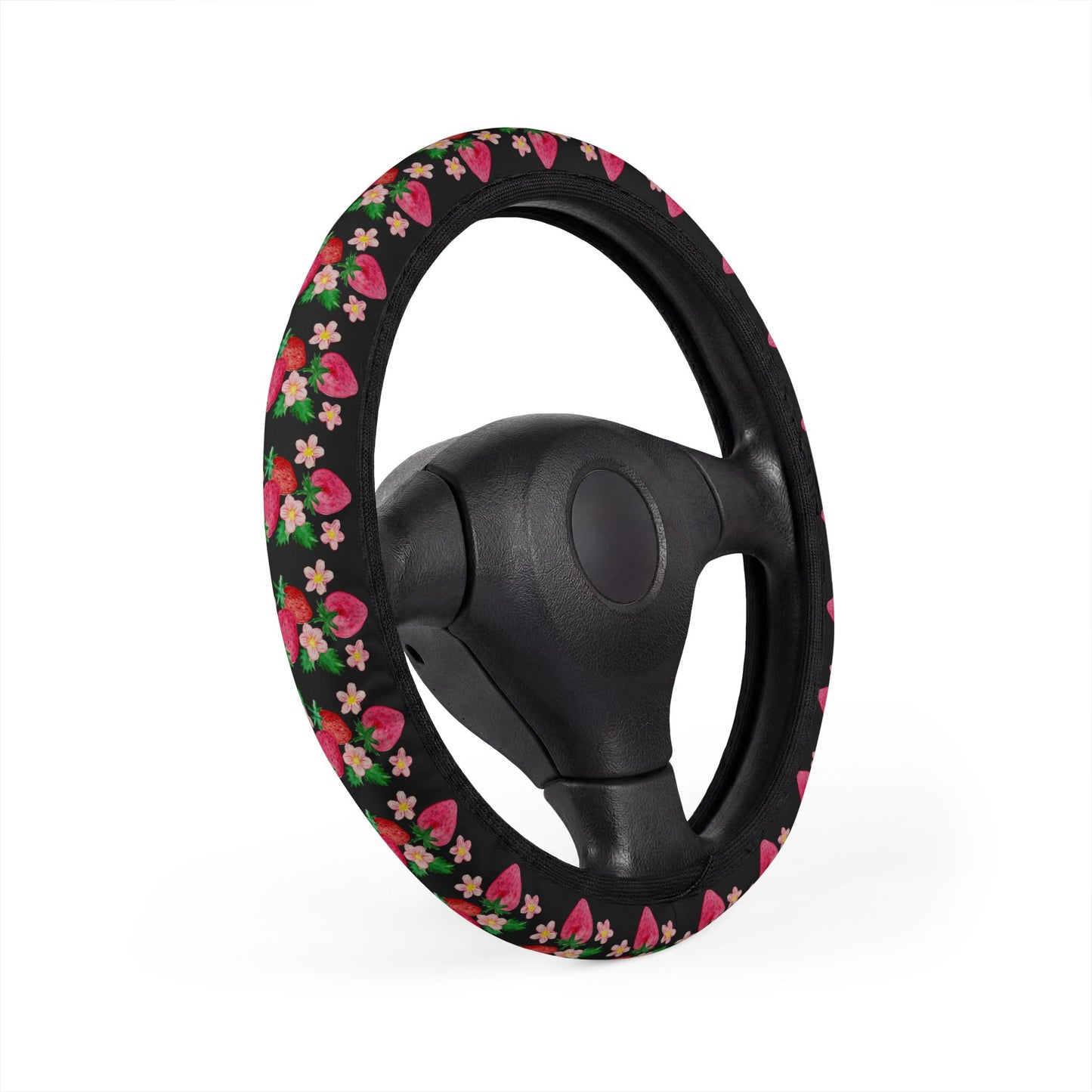Strawberry Floral Steering Wheel Cover — Cute Car Accessory