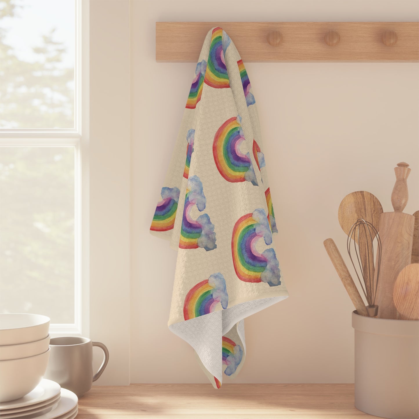 Cute Microfiber Rainbow Tea Towel