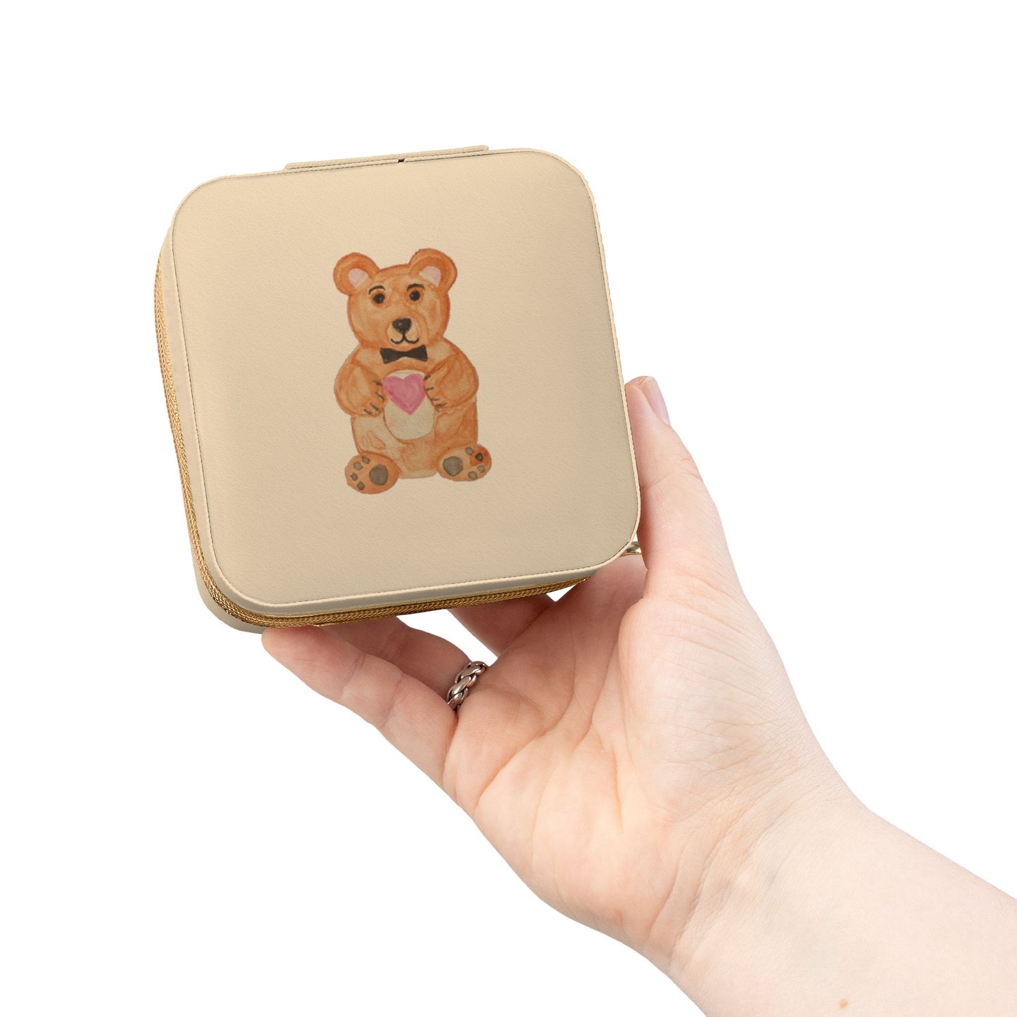 Teddy Bear with Heart Jewelry Travel Case