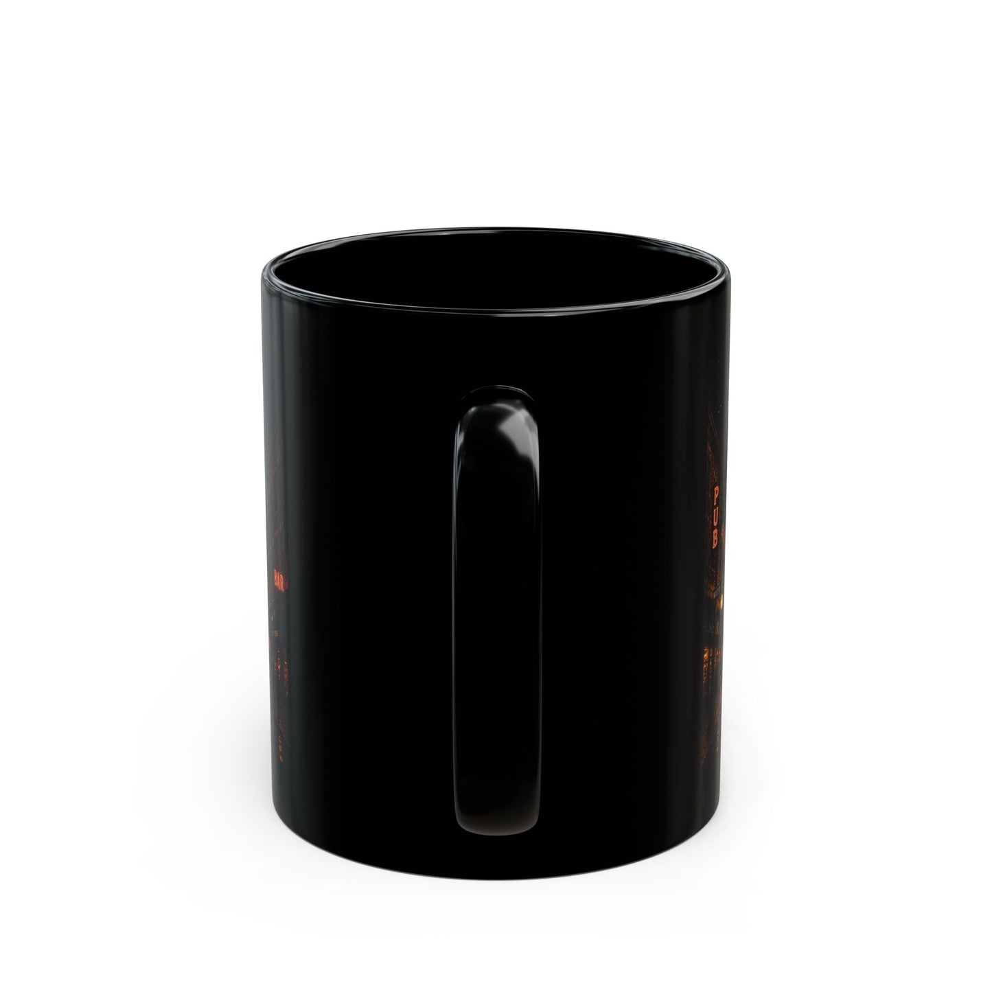 USA 250th Black Mug – Vintage Night Street with Sparkler Bottle Fireworks 11oz