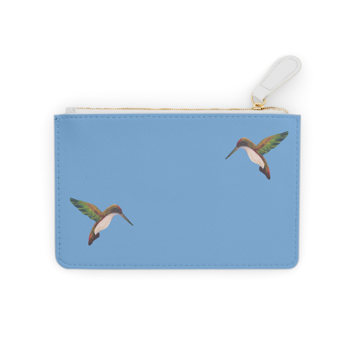 Mini Clutch Bag With Cute Hummingbirds in Blue