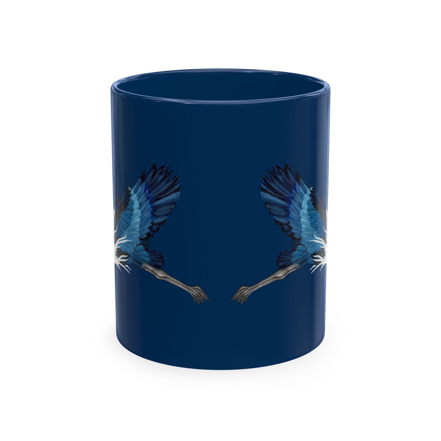 Blue Heron Ceramic Mug — Nature Bird Coffee Cup