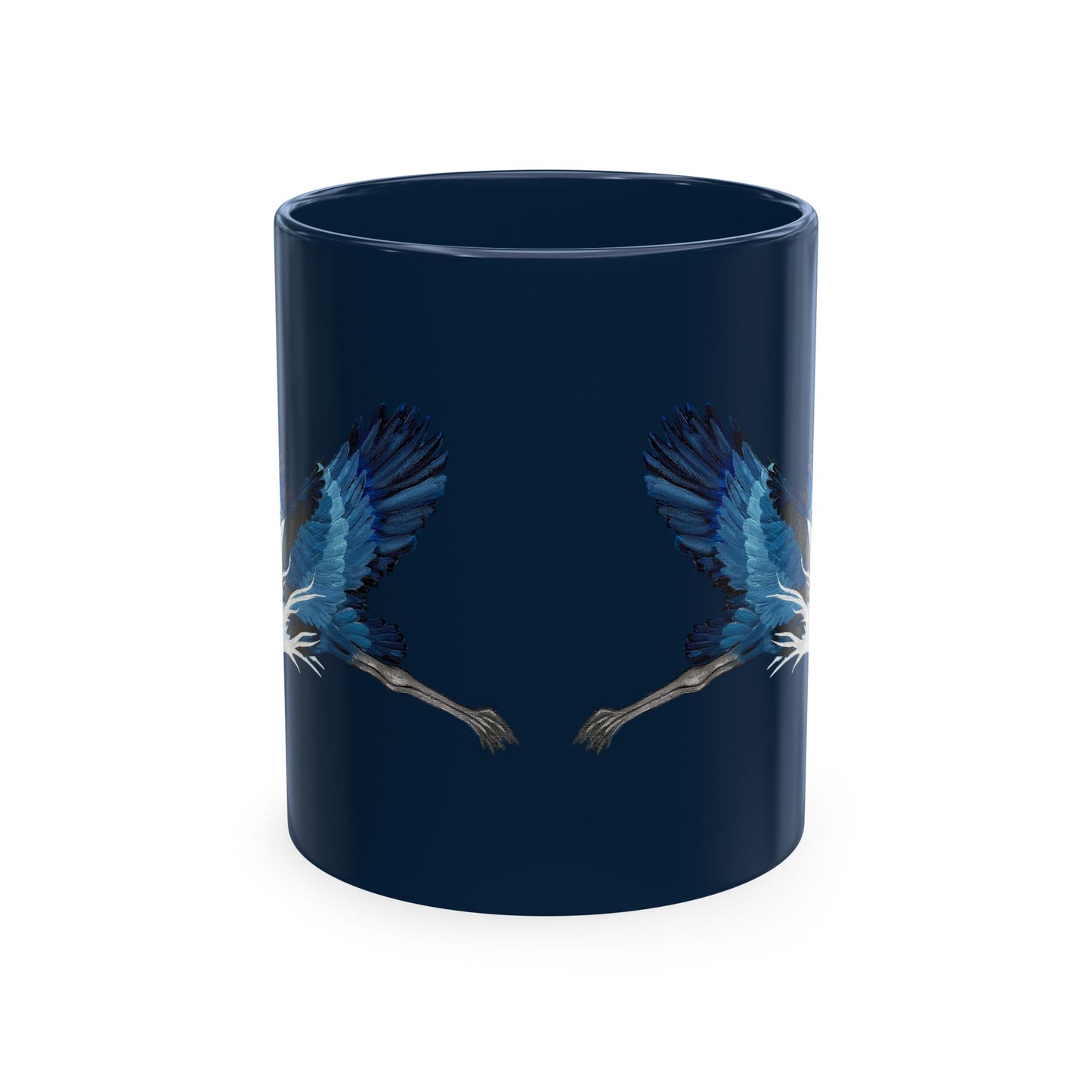 Blue Heron Ceramic Mug — Nature Bird Coffee Cup