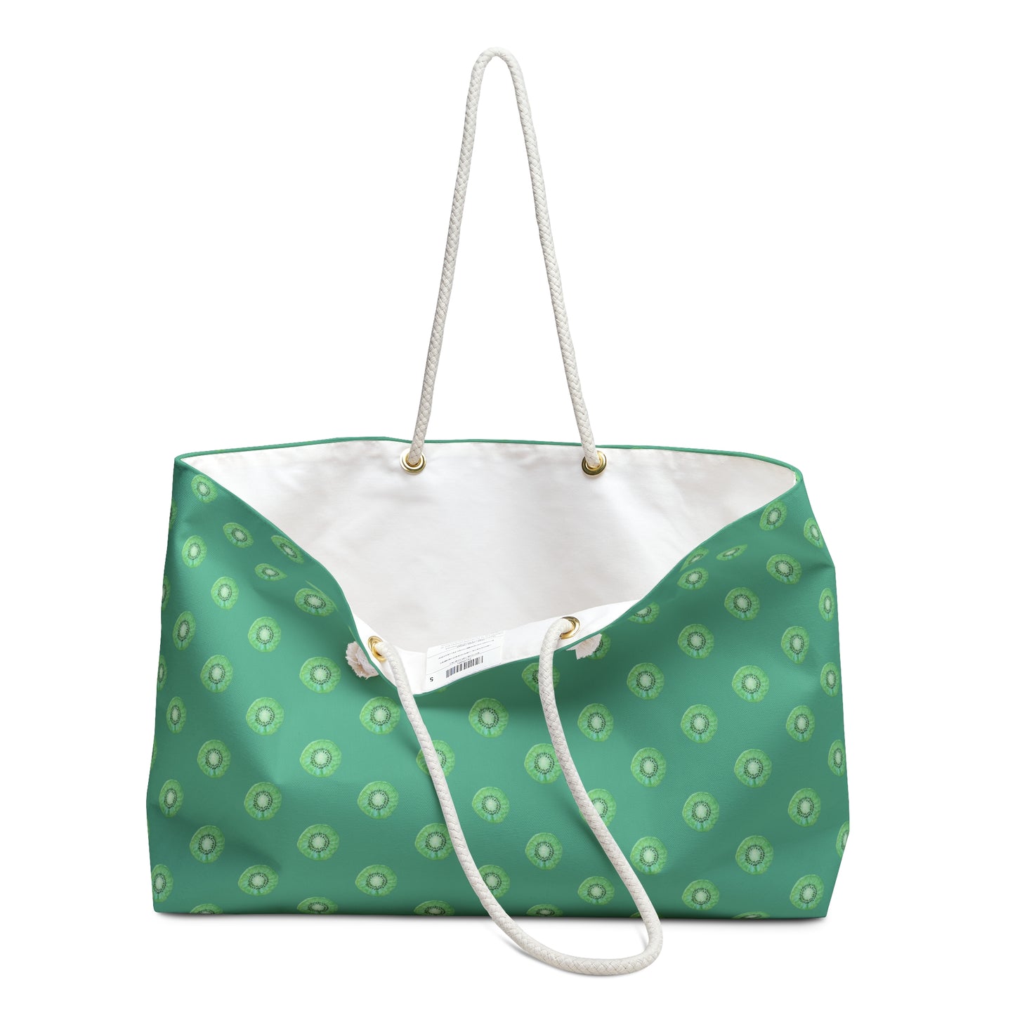 Pink Kiwi Dot Weekender Bag — Large Patterned Travel Tote