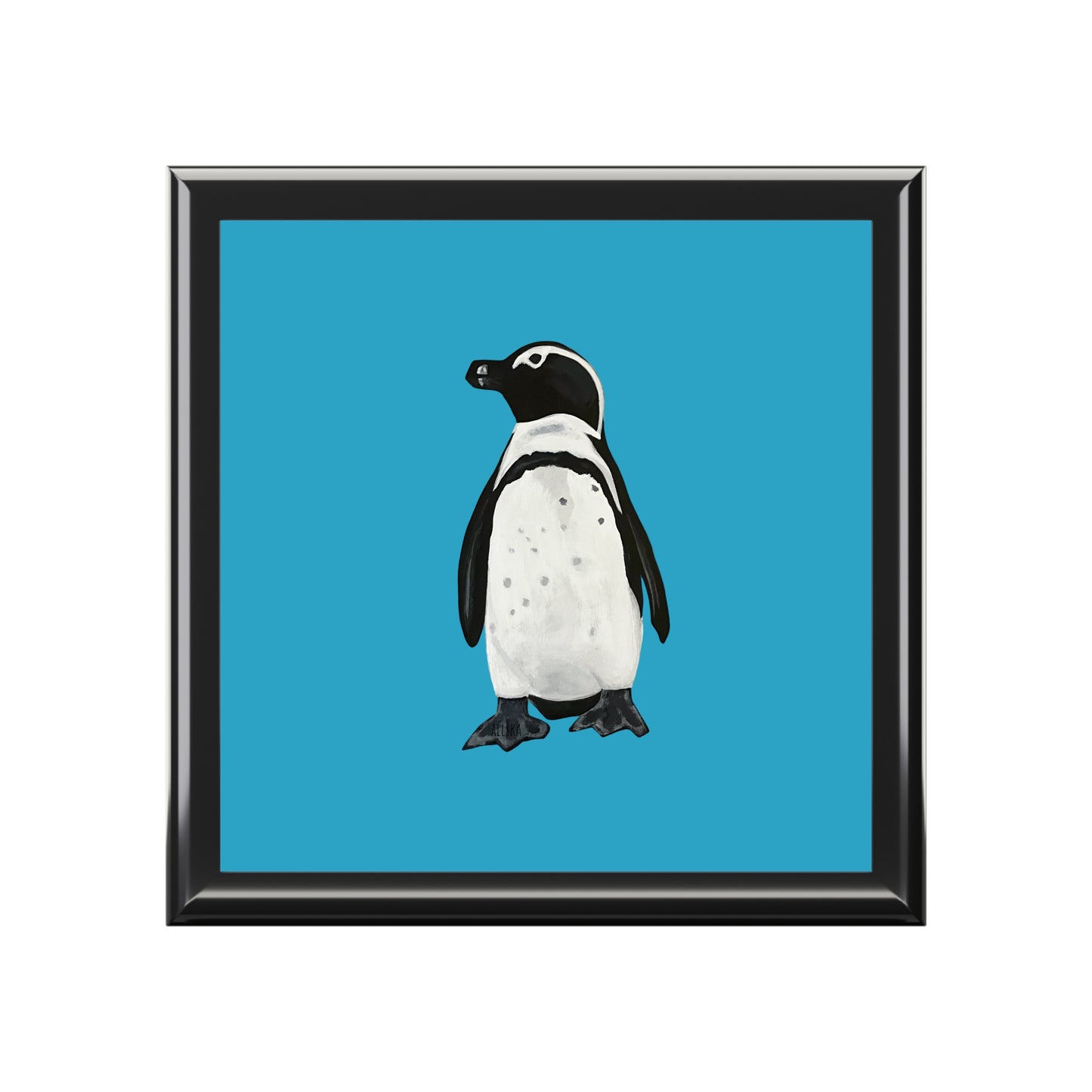Penguin Love Aqua Jewelry Box
