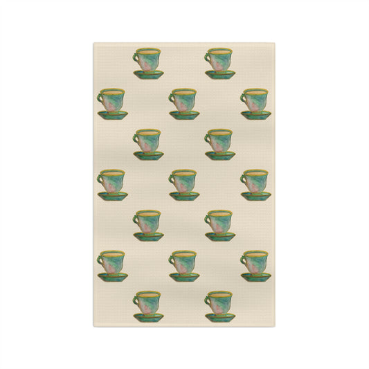 Cute Microfiber Teacup Cottage-core Tea Towel
