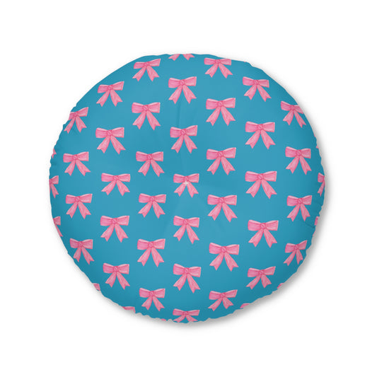 Pink Bow Floor Pillow — Turquoise