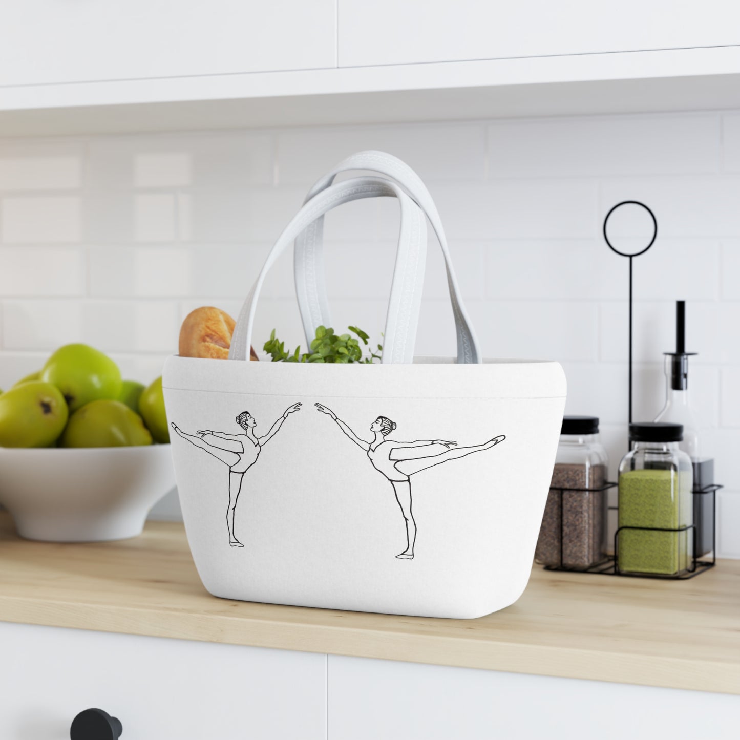 Ballet Dancer Lunch Bag — Twin Arabesque Tote for Dancers