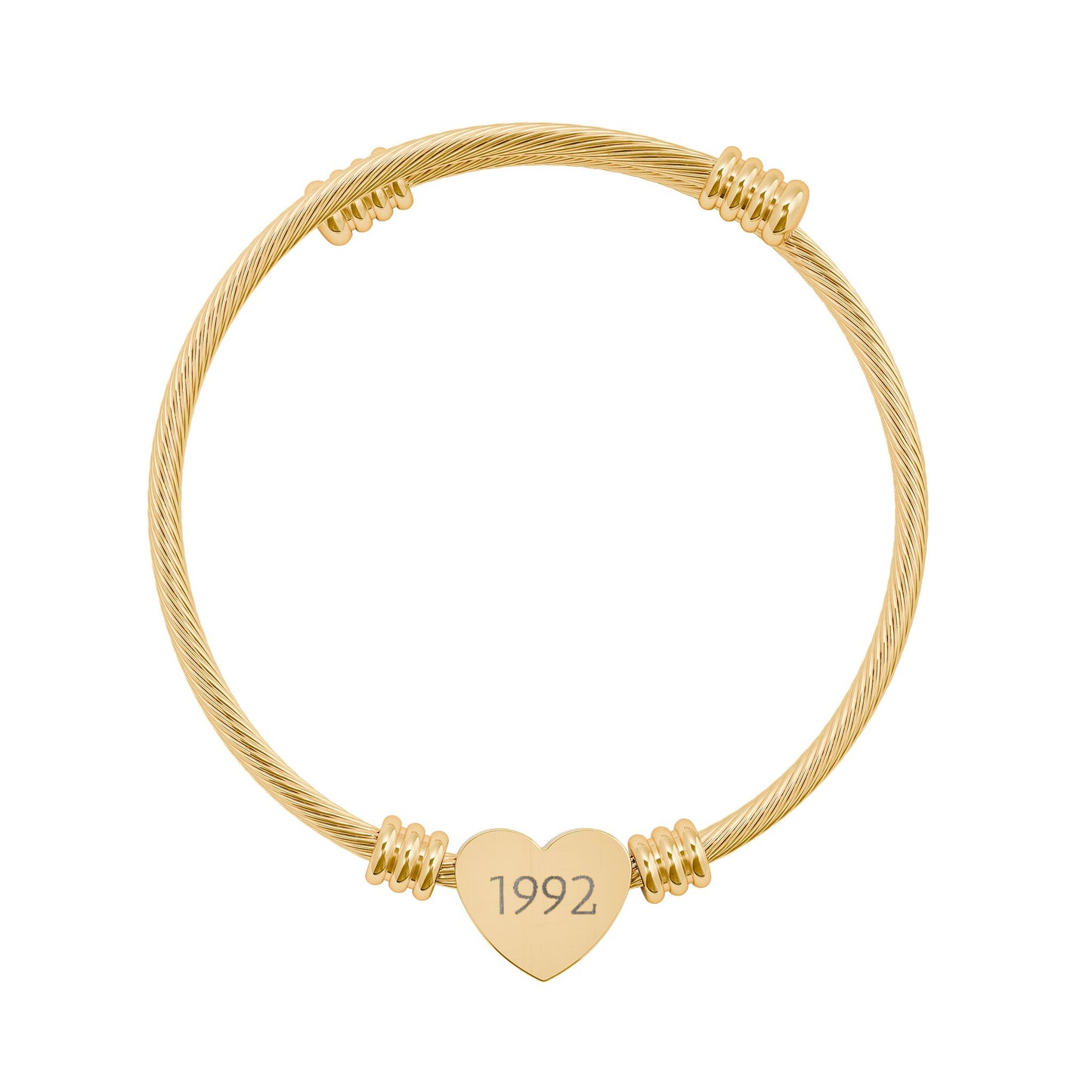 1992 Engraved Heart Cuff Bracelet