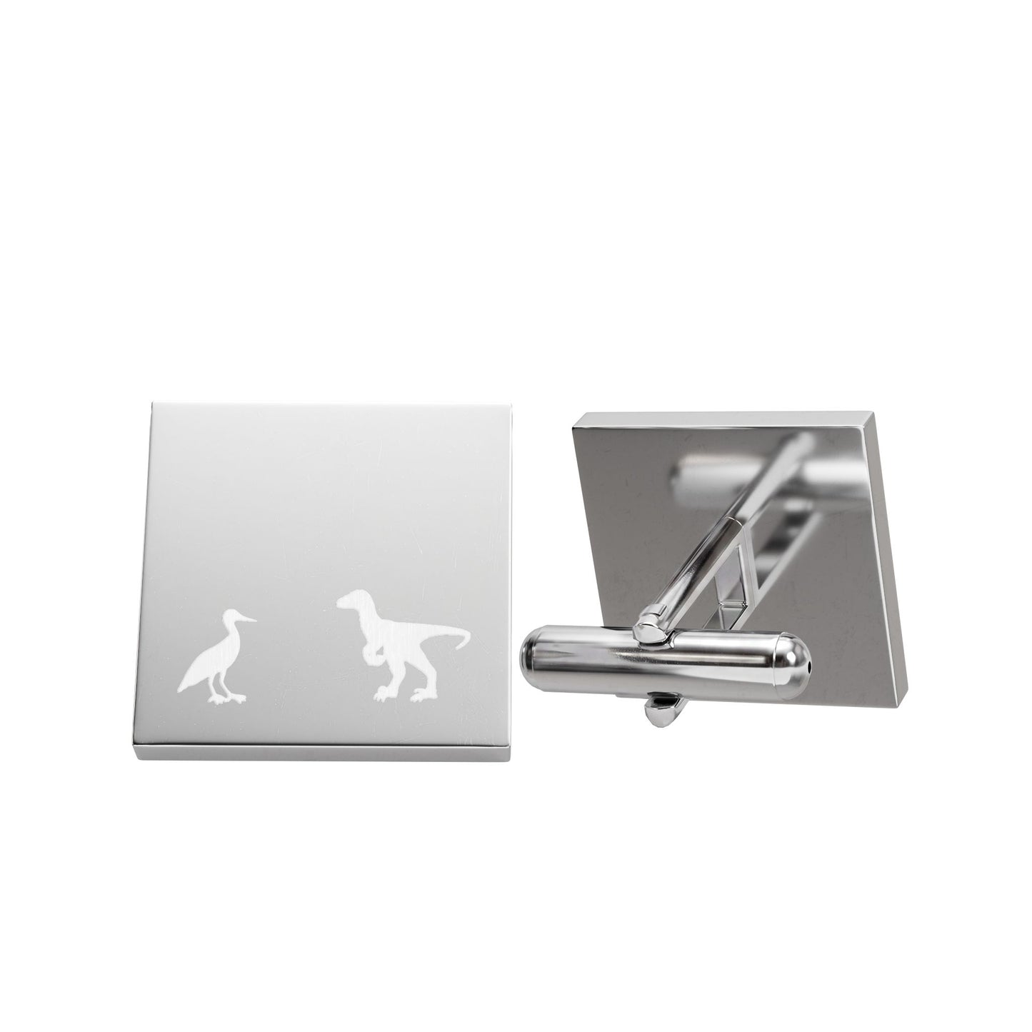 Square Cufflinks Bird and Raptor Silhouette Men's Formal Accessory