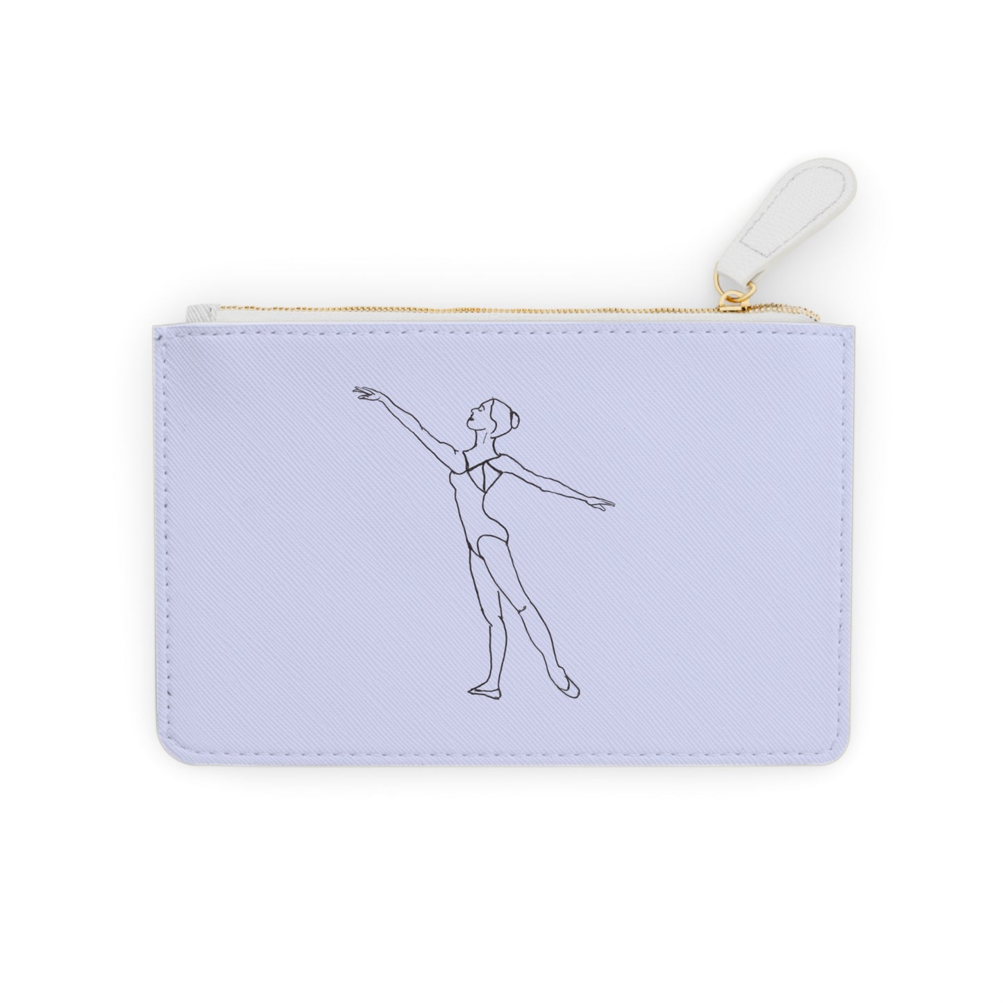 Lilac Ballet Dancer Mini Clutch Bag — Elegant Line Art Wristlet for Dancers & Dance Gifts