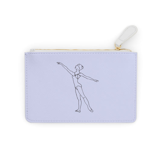 Lilac Ballet Dancer Mini Clutch Bag — Elegant Line Art Wristlet for Dancers & Dance Gifts