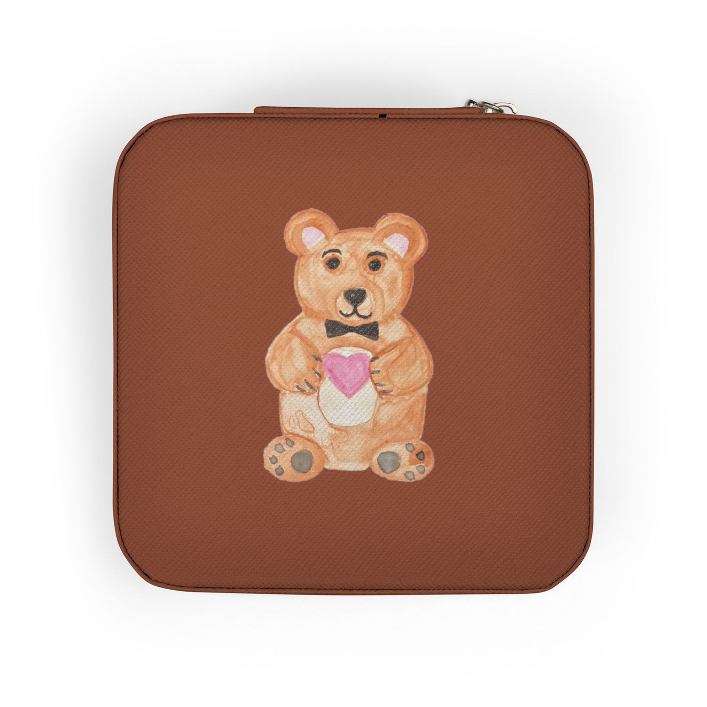 Teddy Bear with Heart Jewelry Travel Case